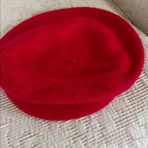 Elegant Red Wool Beret